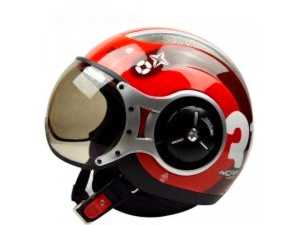Zeus ZS 218 Motosiklet Kaskı - Kırmızı/Beyaz