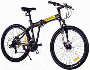 Geotech Fold Up 26D 26 Jant 21 Vites MD Katlanır Dağ Bisikleti - Mat Siyah Sarı