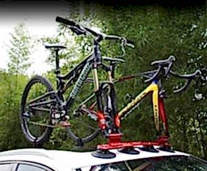 Bisico Fovno İki Bisiklet için Araç Tavan Üstü Vakumlu Bisiklet Taşıyıcı