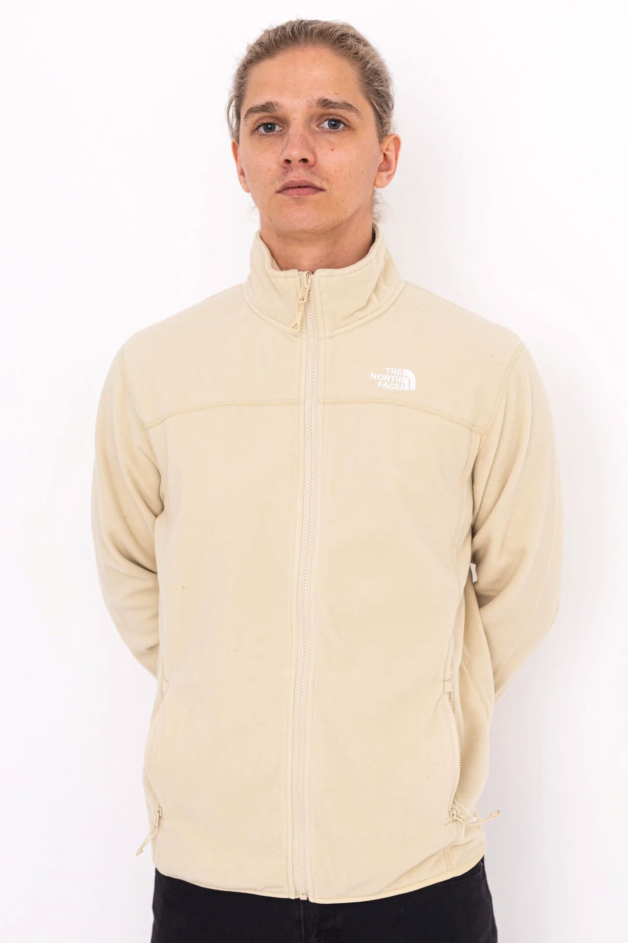 The North Face 100 Glacier Tam Fermuarlı Erkek Polar Ceket - Grave