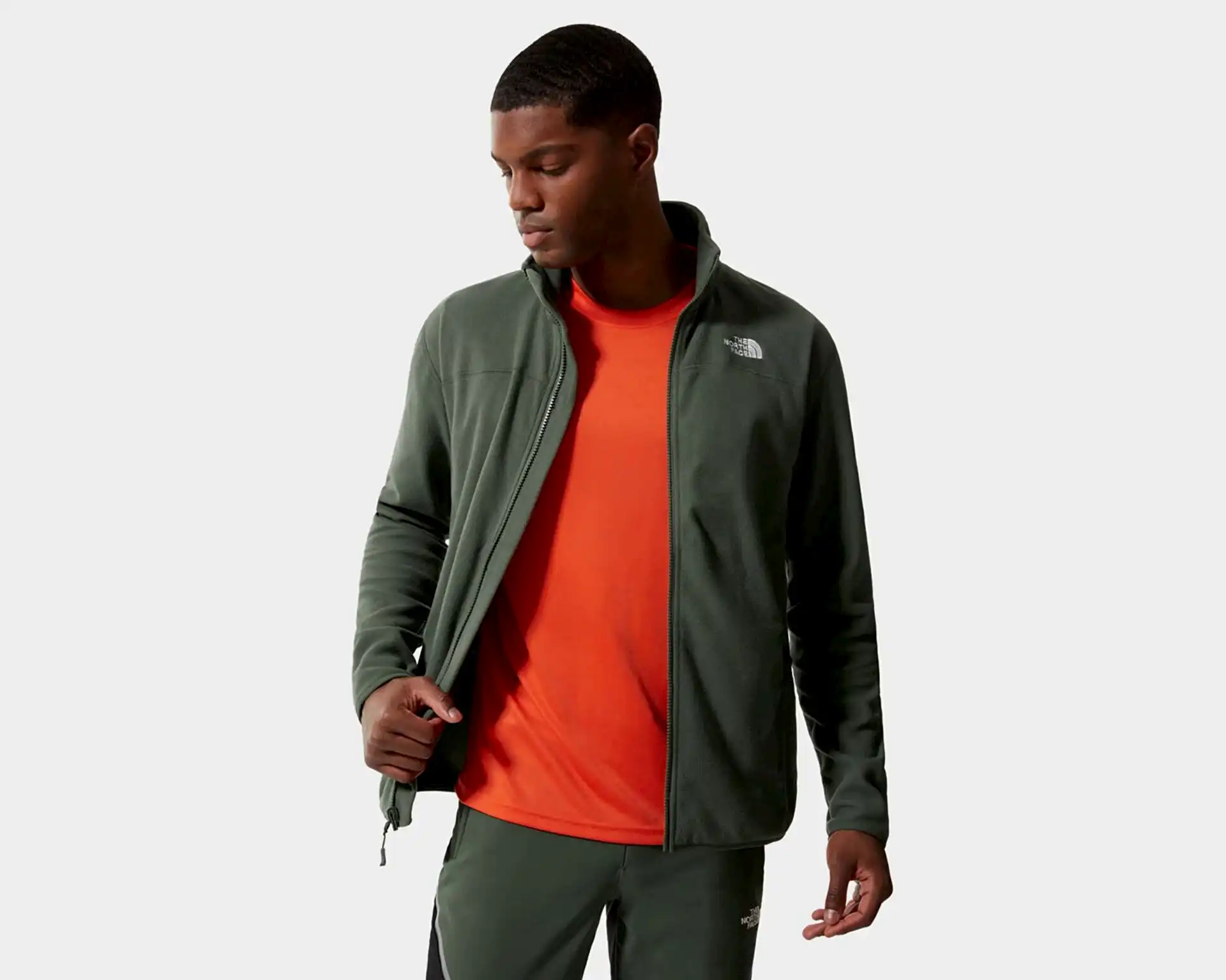 The North Face 100 Glacier Tam Fermuarlı Erkek Polar Ceket - Thyme