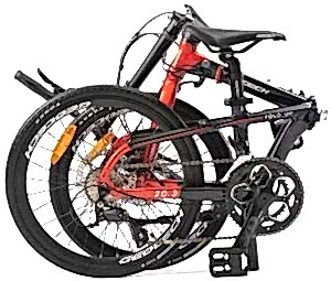 Geotech Fold Up 20.3 20 Jant 18 Vites HD Katlanır Bisiklet - Siyah Kırmızı