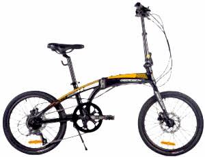 Geotech Fold-Up 20.2 20 Jant 8 Vites HD Katlanır Bisiklet - Mat Siyah Turuncu