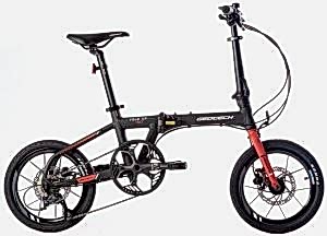 Geotech Fold Up 16D 16 Jant 9 Vites HD Katlanır Bisiklet - Mat Siyah Kırmızı