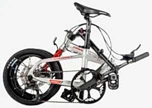 Geotech Fold Up 16D 16 Jant 9 Vites HD Katlanır Bisiklet - Gümüş Kırmızı