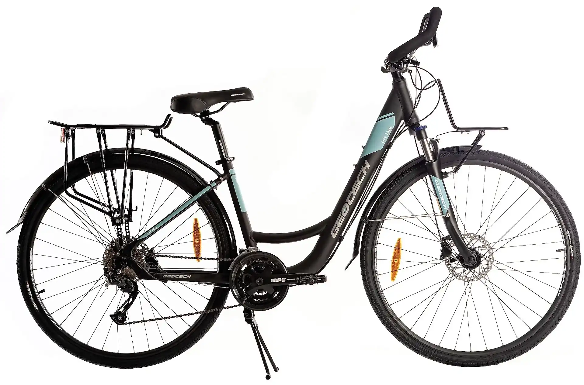 Geotech Life 28 0.1 28 Jant 27 Vites HD Şehir Tur Bisikleti - Mat Siyah Mavi