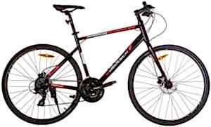 Geotech Trip 4 28 Jant 24 Vites HD Şehir Tur Bisikleti - Siyah Kırmızı