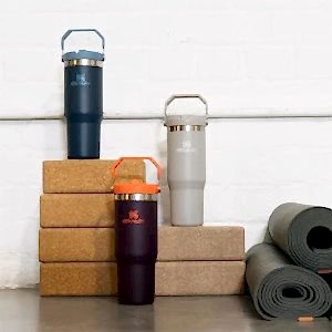 Stanley The IceFlow Flip Straw Pipetli Termos Bardak 0,89 LT - Mor/Turuncu