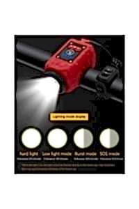 XBYC 6128 Usb Şarjlı Bisiklet Işıklı Korna Kırmızı