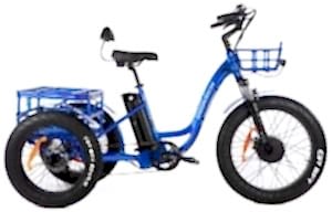 Geotech Trio Deluxe Elektrikli Üç Tekerlekli Kargo Bisikleti Mavi 2025