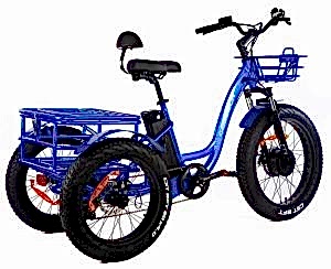 Geotech Trio Deluxe Elektrikli Üç Tekerlekli Kargo Bisikleti Mavi 2025